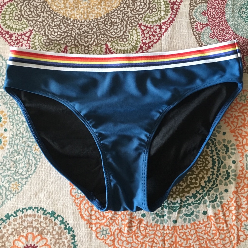 NWOT ZELLA BLUE STRIPED BIKINI BOTTOM SIZE 16/XL